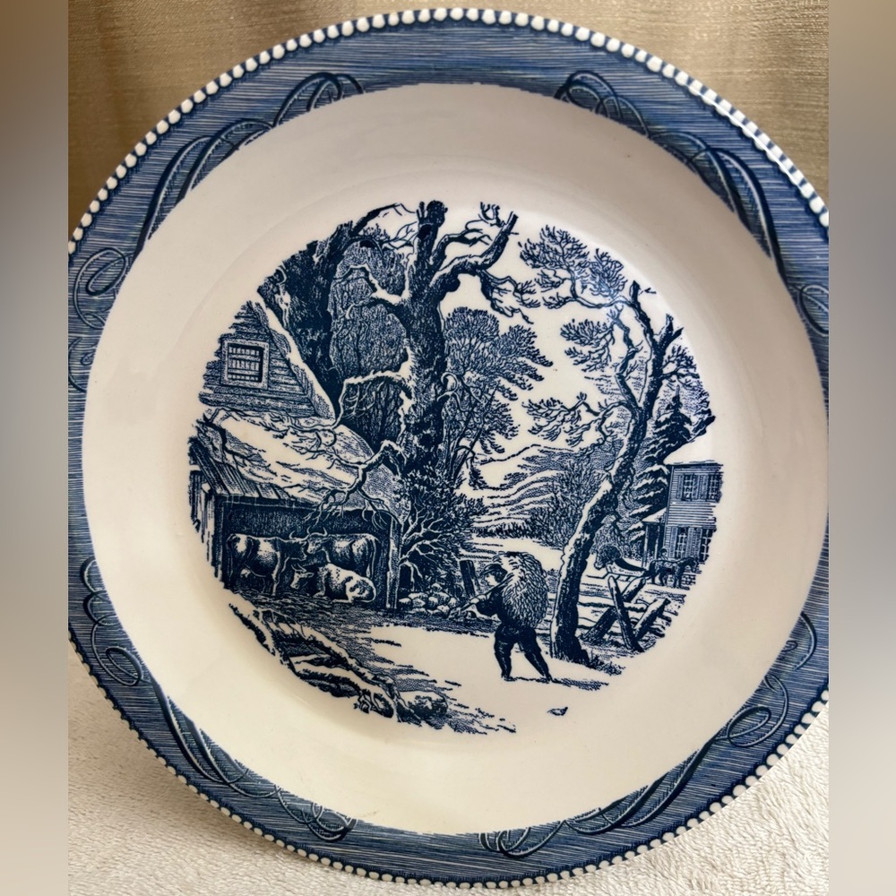 Blue and White Porcelain Dinner Plate 10”